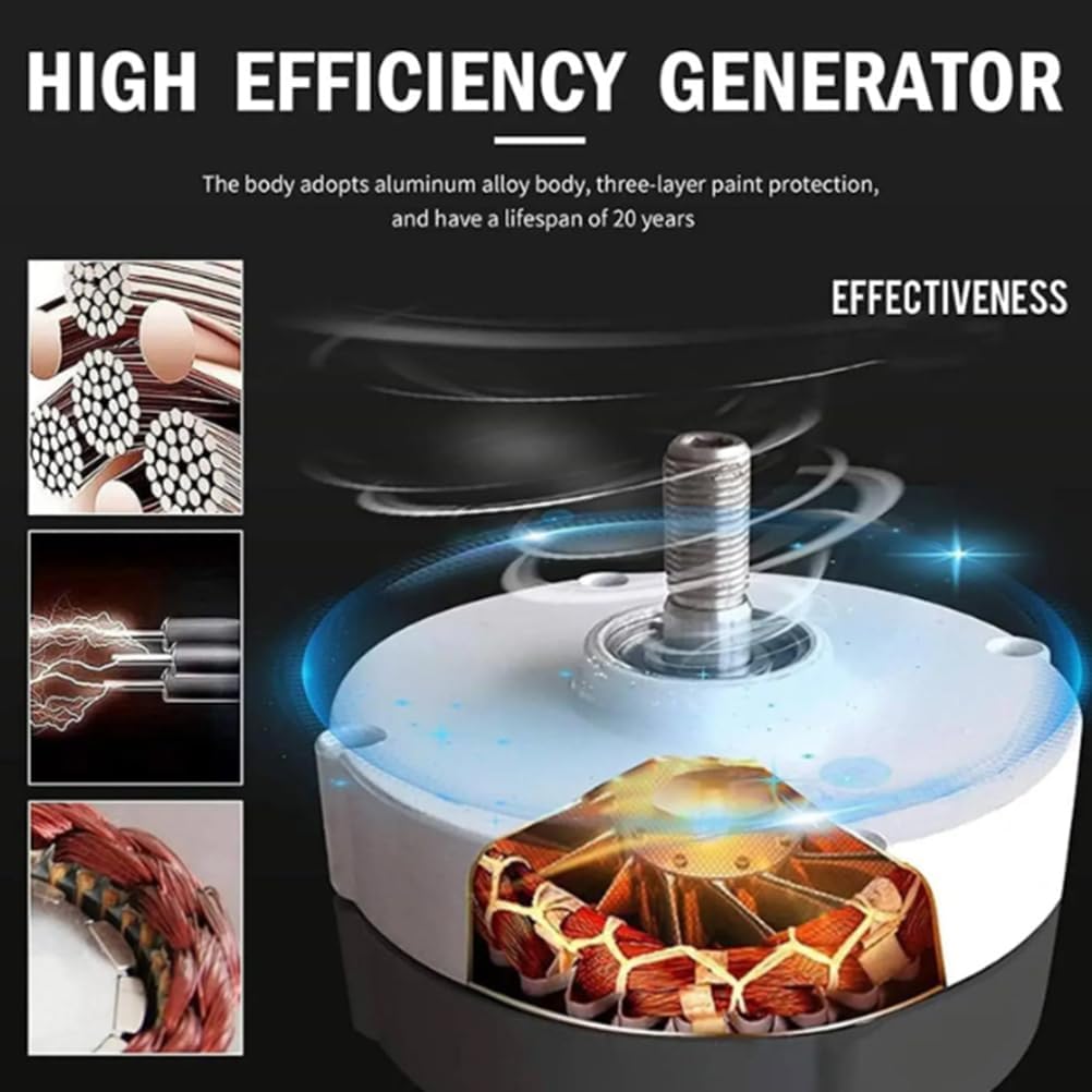 3000W Portable Wind Power Turbine Generator Kit, 12V 24V 48V Three-Phase AC Permanent Magnet Generators W/Controller 3 Blade for Home,Street Lighting(220V),24v