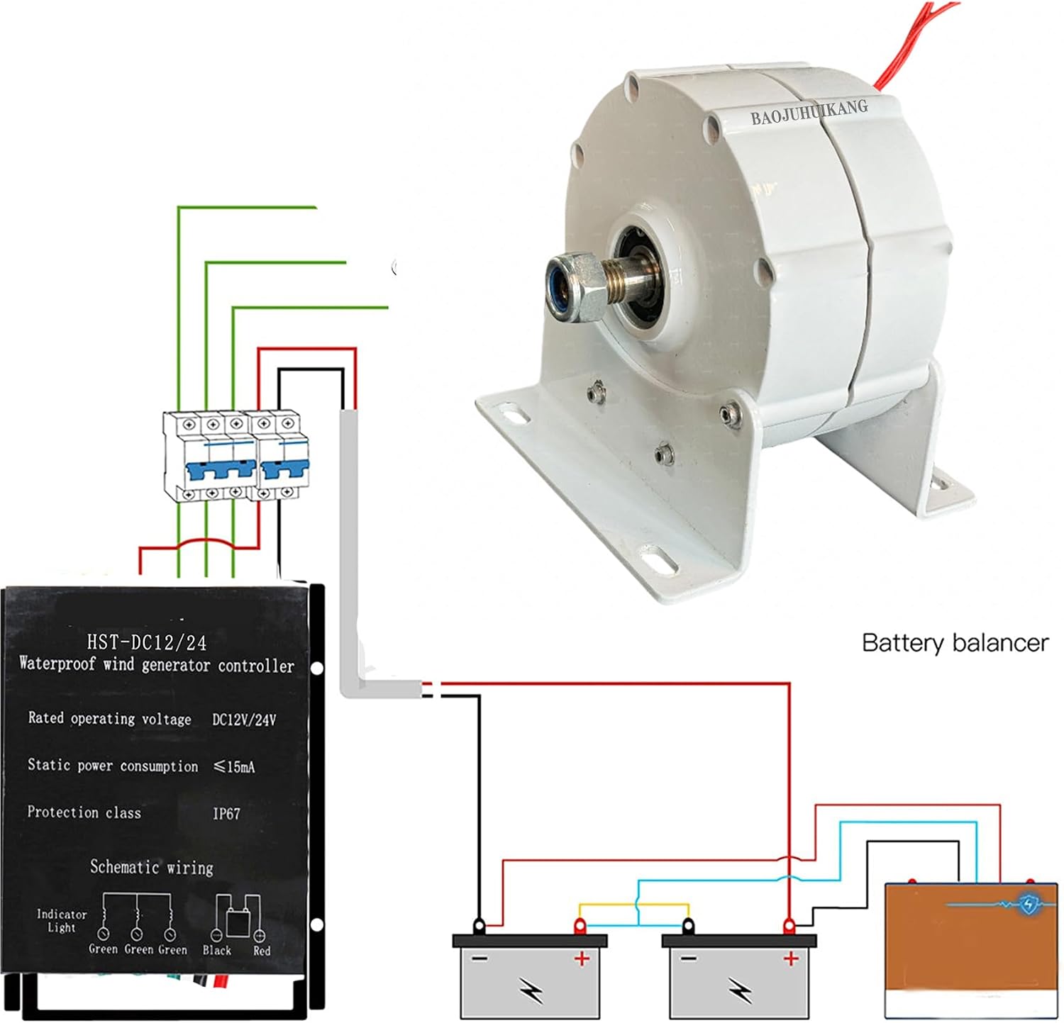 1000W-3000W Gearless Permanent Magnet Generator,12V 24V 48V 220V Low Speed AC Alternator Generators with Base Use for Wind Turbine Water Turbine,12v