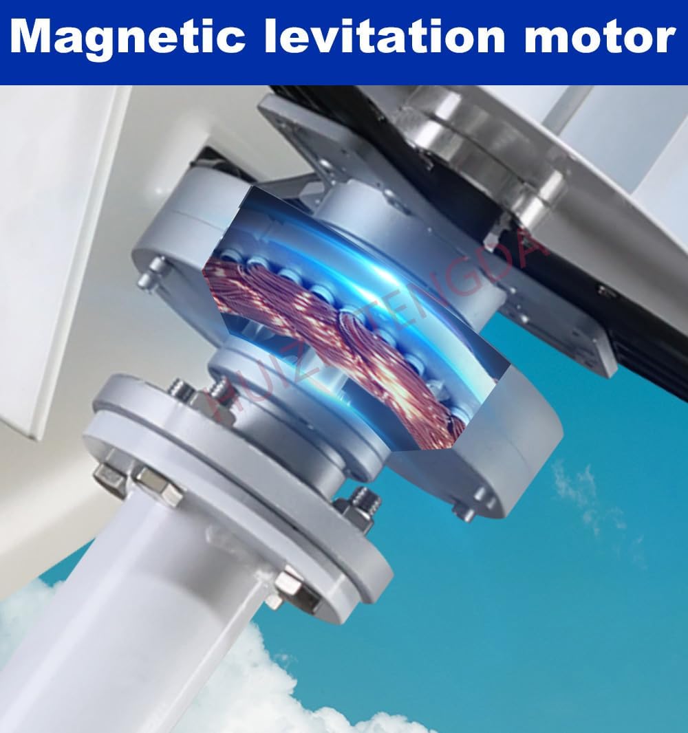 3000W 12V-220V No Noise Vertical Wind Power Turbine Generator,Portable Windmill Generator Suit for Home Marine Wind Turbine Generator Kit