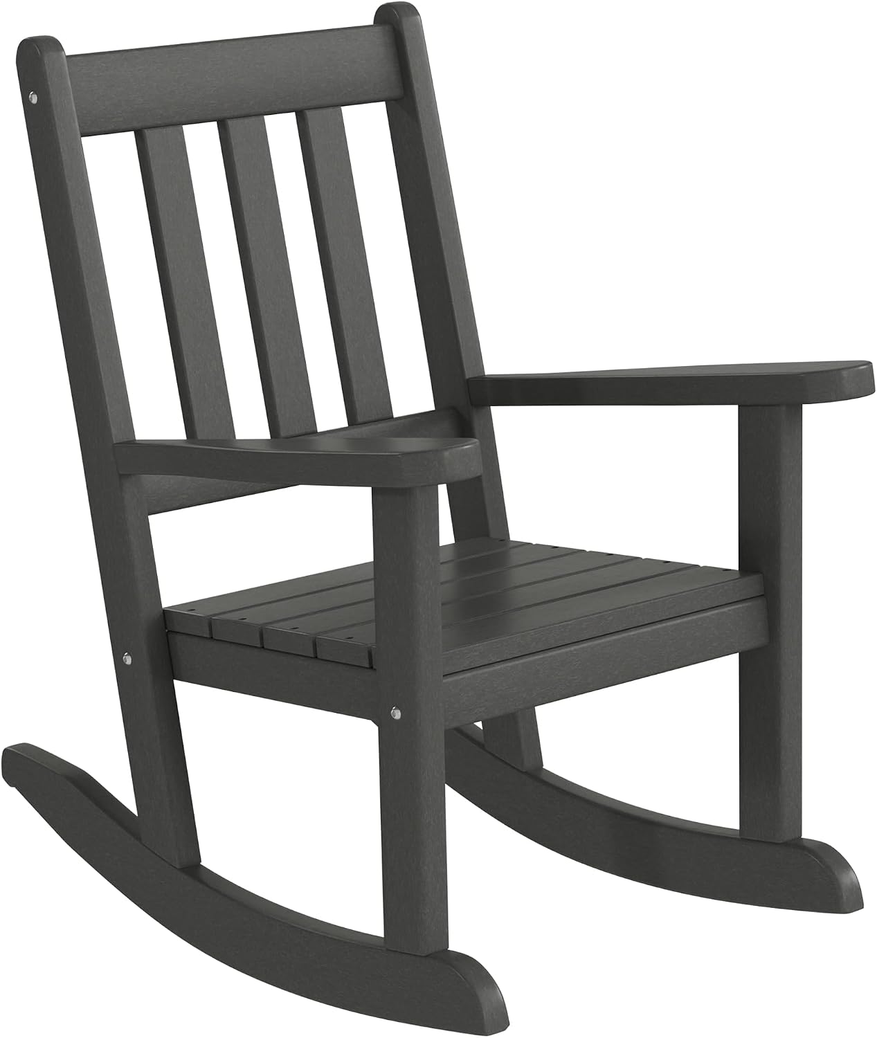 WestinTrends Malibu Outdoor HDPE Plastic Preschool Toddler Rocking Chairs (Set of 2), Gray