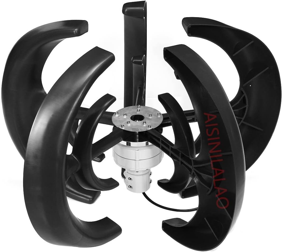 3000W 12V-220V Vertical Wind Turbine Generator 3-Blade with Controller Wind Power Turbine Noiseless for Courtyard Outdoor Street Lighting(Black)