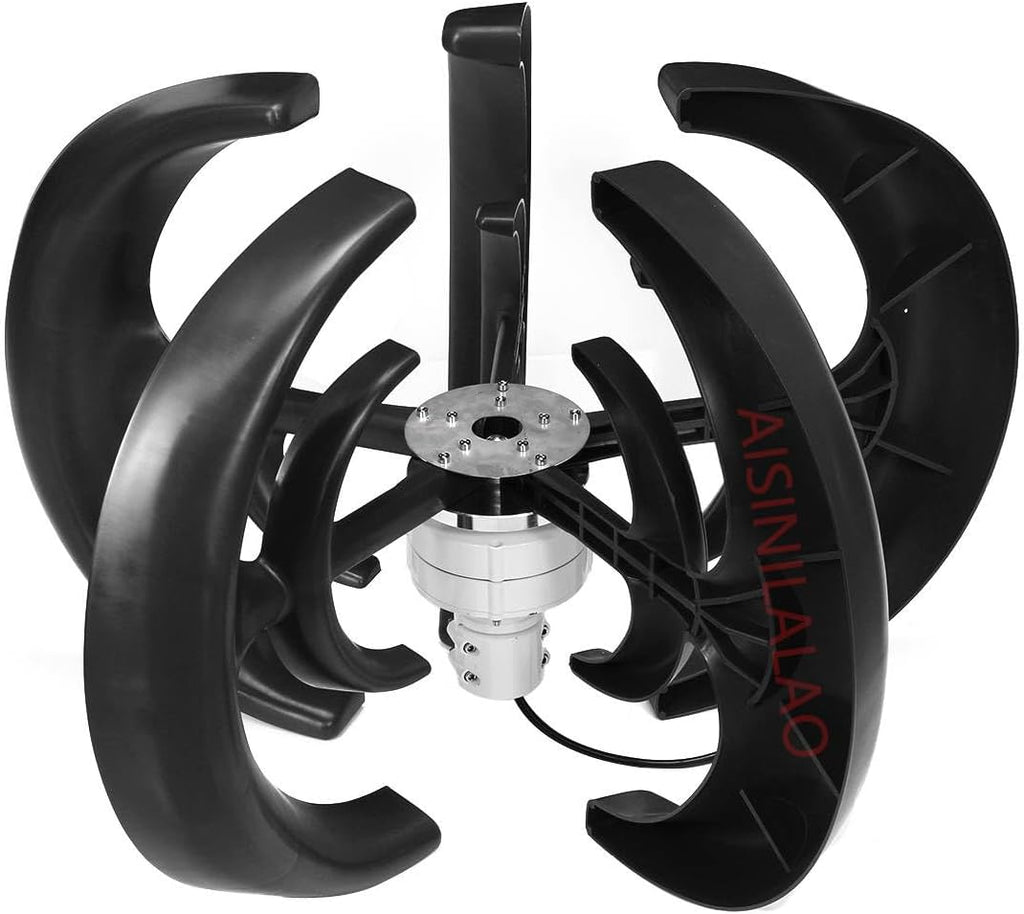 3000W 12V-220V Vertical Wind Turbine Generator 3-Blade with Controller Wind Power Turbine Noiseless for Courtyard Outdoor Street Lighting(Black)