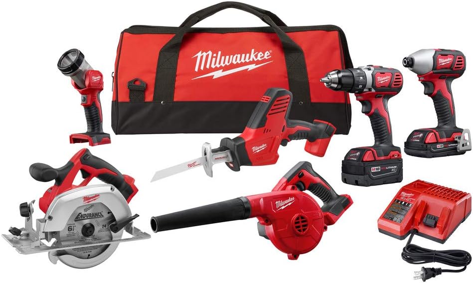 Milwaukee 2695-26CX M18 Cordless 6-Tool Combo Kit