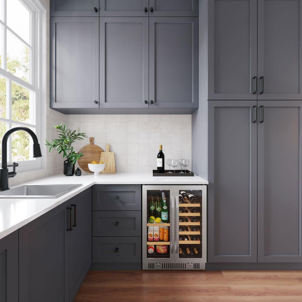 EdgeStar CWB1761FD 24 Inch Wide 18 Bottle Capacity and 47 Can Capacity Wine and Beverage Cooler - Stainless Steel