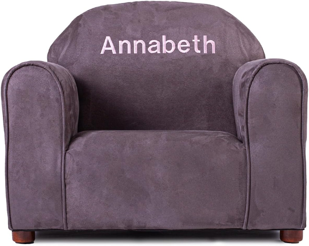 Keet Personalized Toddler Chair, Customize with Name, Soft Microsuede Upholstery, Embroidered Kids Armchair, Sturdy Wooden Frame, Easy to Clean, Ages 2–5, Gift-Ready Toddler Chair for Playrooms.