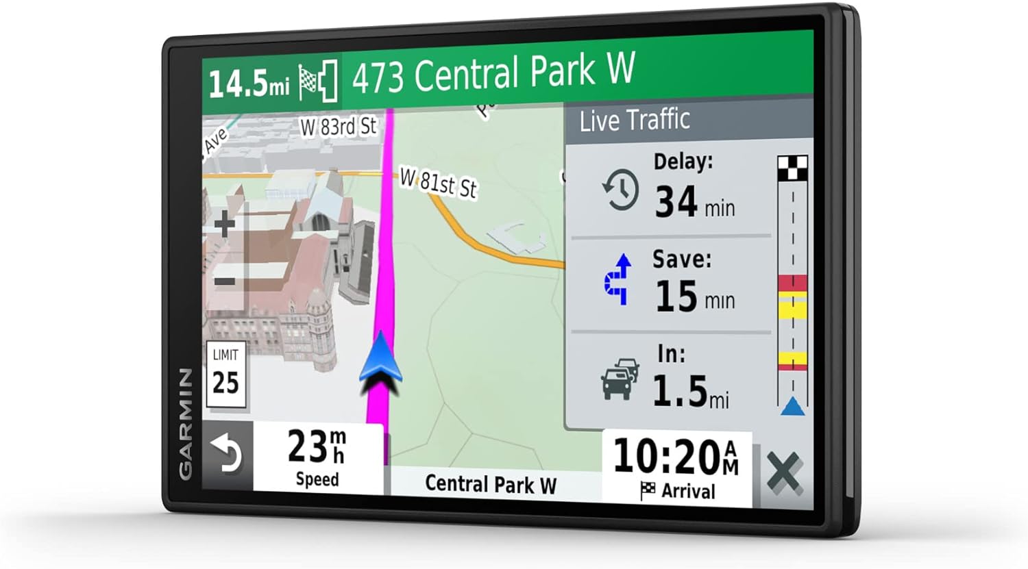 Garmin DriveSmart 55 and Traffic, GPS Navigator, 5.5' Display, Simple On-Screen Menus, Easy-to-See Maps