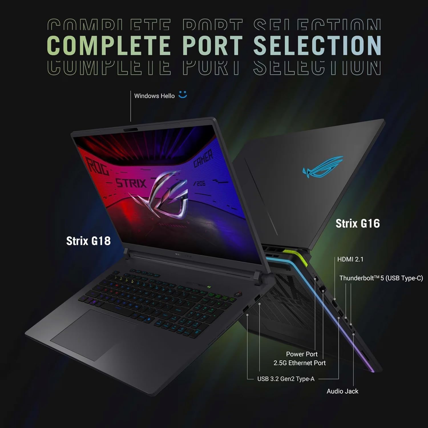 ASUS ROG Strix G18 Gaming Laptop 2025, 18' Nebula 240Hz 3ms 2.5K Display, NVIDIA RTX 5080 16GB GDDR7, Intel Ultra 9 275HX(Up to 5.4GHz), 64 GB DDR5, 4 TB SSD, Wi-Fi 7, Windows 11 Pro, Accessory Kit