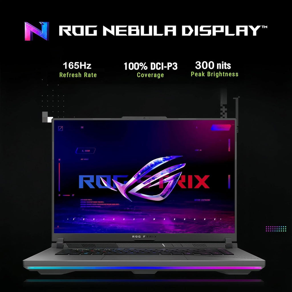 ASUS ROG Strix-G16 Gaming Laptop - AMD Ryzen 9 8940HX, 16' WUXGA 165Hz Display, NVIDIA GeForce RTX 5070 Ti 12GB GDDR7, 32GB DDR5, 2TB SSD, RGB Backlit KB, Windows 11 Pro, w/Accessories