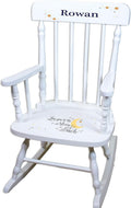 My Bambino Personalized Wooden Rocking Chair for Kids | Children's White Rocking Chair I Love You to The Moon and Back | Custom Name Toddler Chair | Baby Shower & Birthday Gift