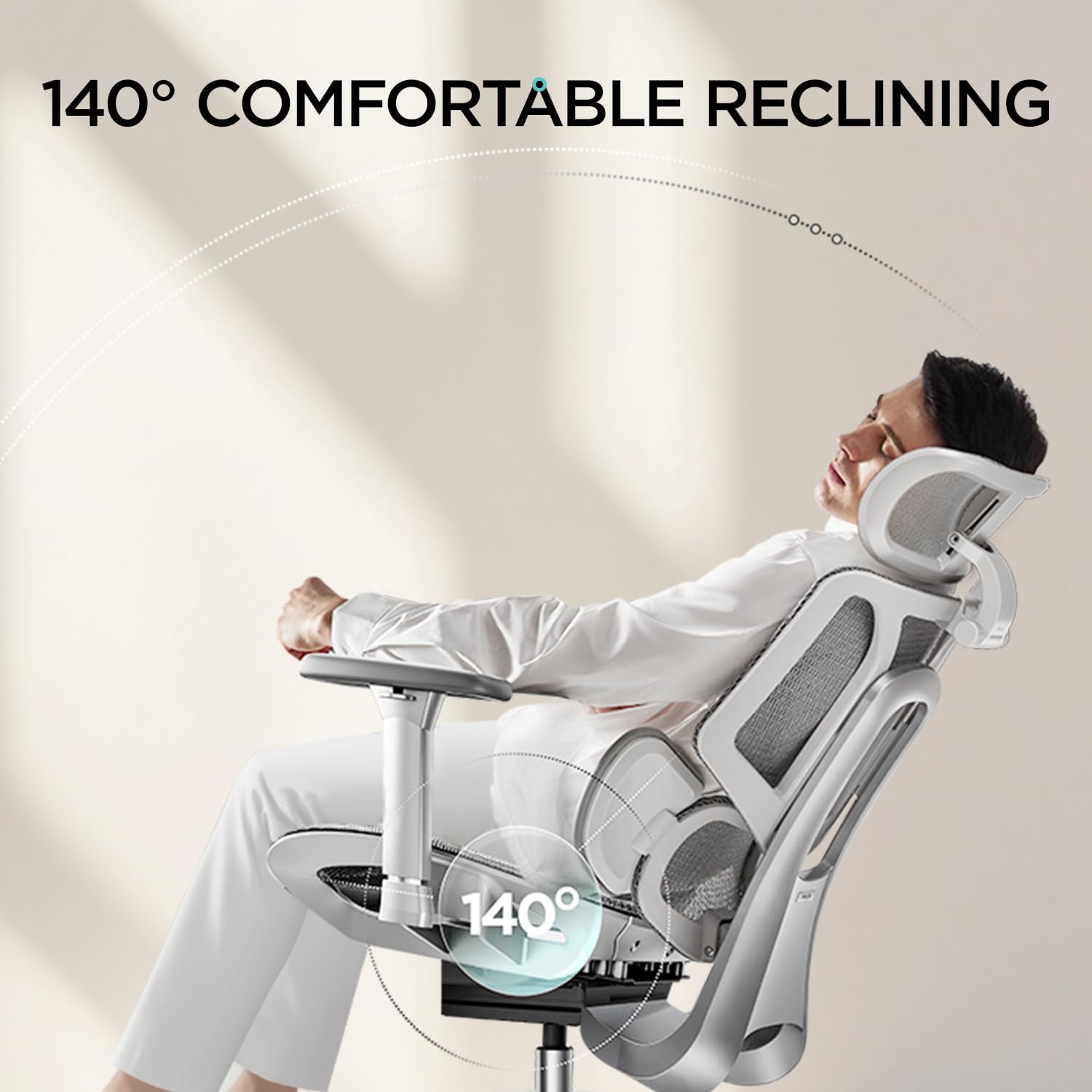 Hbada E3 Air Ergonomic Office Chair, Big and Tall Office Chair - with 3-Zone Dynamic Lumbar Support, 3D Adjustable Headrest, 3D Adjustable Armrests, Swivel, Grey(No Footrest)