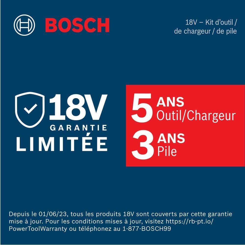 Bosch GXL18V-496B22 18V 4-Tool Combo Kit with Compact Tough 1/2 In. Drill/Driver, Two-In-One 1/4 In. and 1/2 In. Impact Driver/Wrench, Compact Recip Saw, LED Light and (2) 2.0 Ah SlimPack Batteries