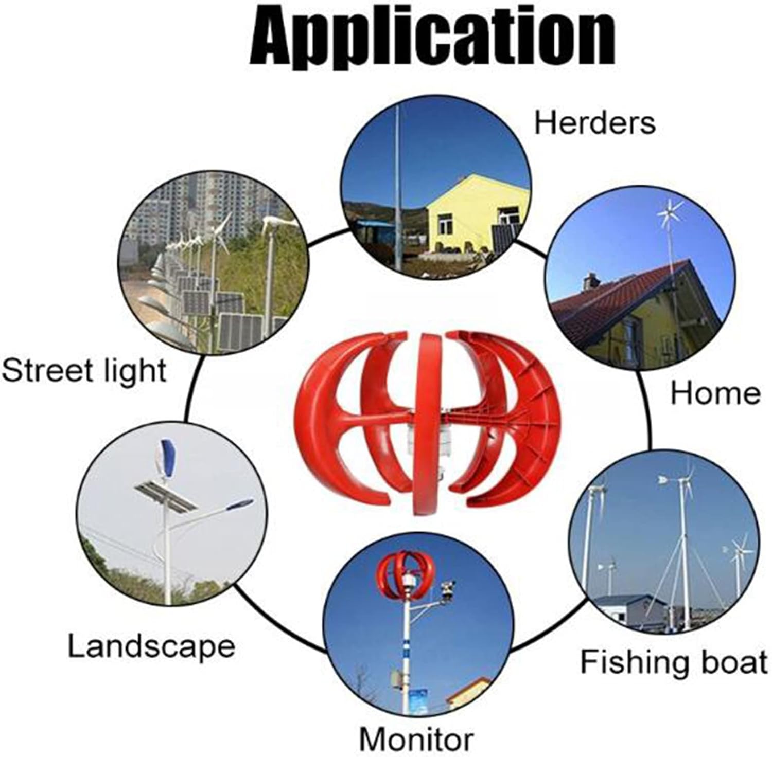 3000W Vertical Wind Turbine Generator,Permanent Magnet Lantern Vertical Wind Turbine Kit with Controller for Home(12V 24V 48V 5 Blades)