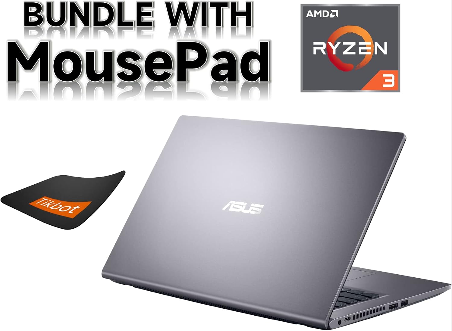 ASUS Vivobook 14' Slim Laptop AMD Ryzen 3 3250U AMD Radeon Graphics USB Type-C HDMI Webcam Windows11 S Mode w/Mousepad (8GB RAM | 128GB SSD)