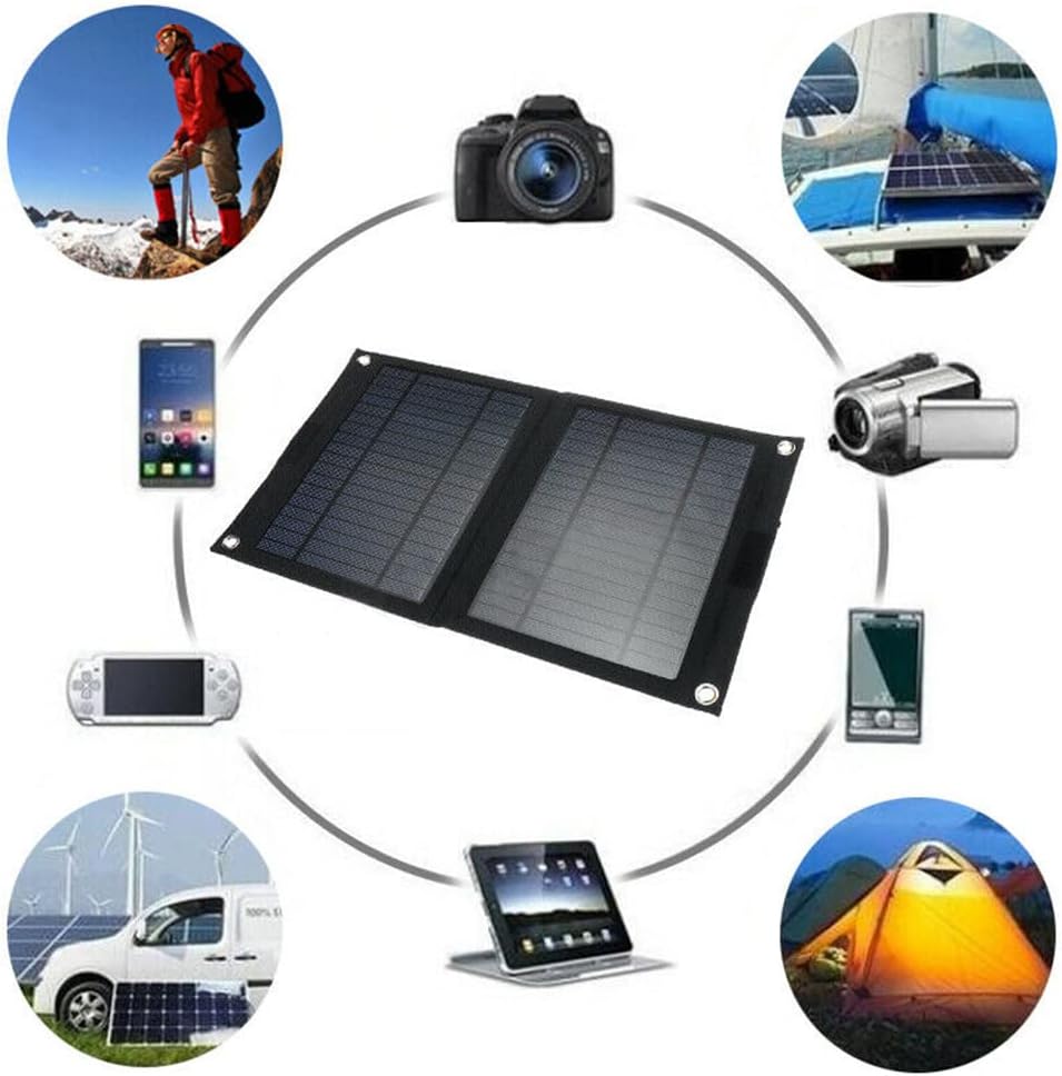 Solar Panel Kit,Portable Solar Panel Charger 20W Foldable Monocrystalline Waterproof Solar Generator Kits, for Home, Camping, RV