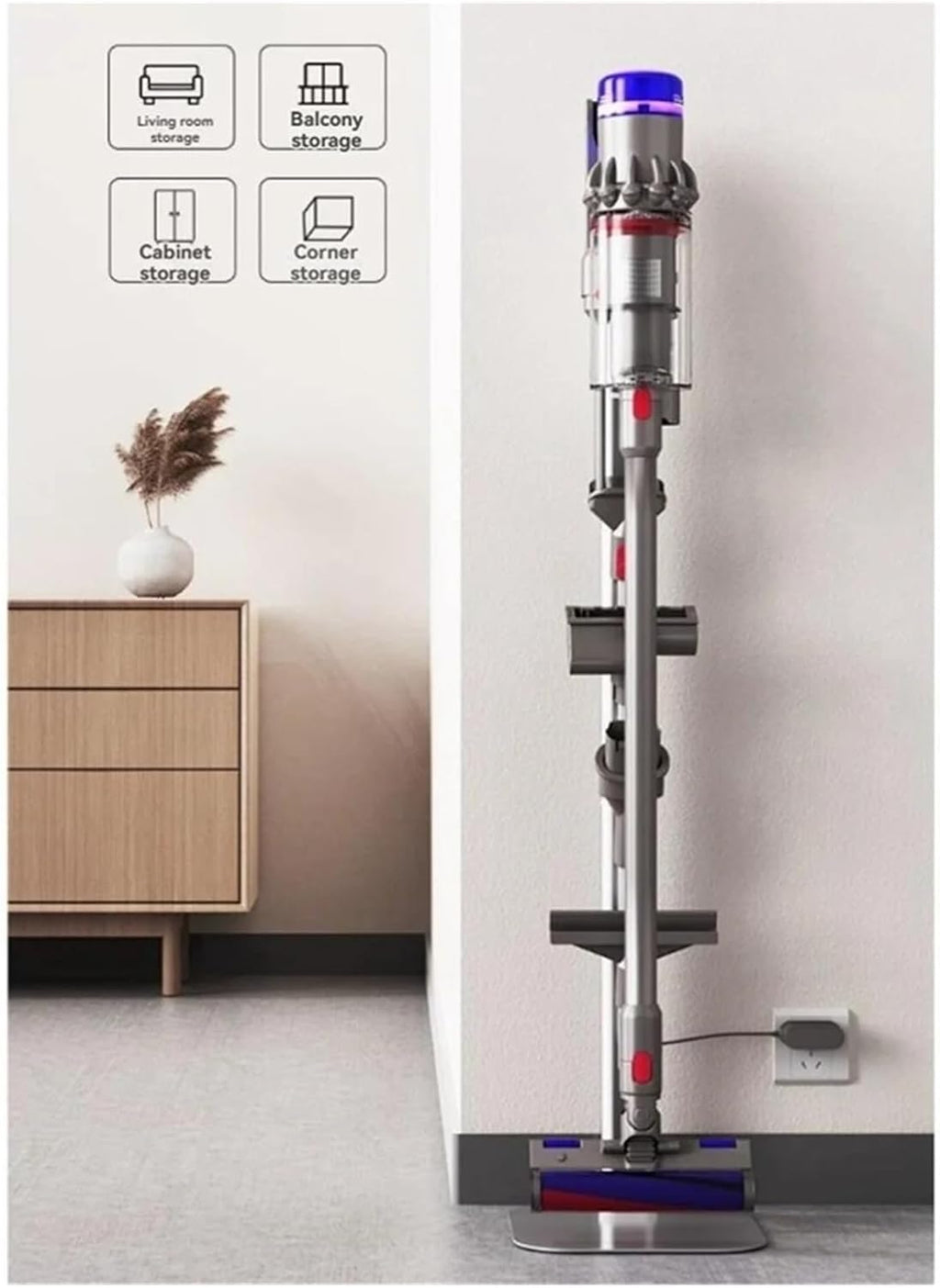 ABFI Aluminum Vacuum Cleaner Bracket ， Compatible For Dyson ， V7/V8/V10/V11/V15/SV10/SV12/V10silm/V12silm Organizer Stand
