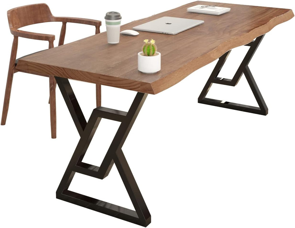 Sihtengxxhongs Rustic Brown 55-inch Solid Wood Computer Desk - Modern Gaming Workbench for Home Office, Modern Simple Design, Ideal for Study, Writing, Dining