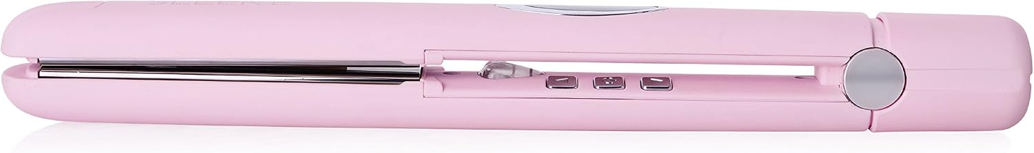Sleek'e Professional Titanium Hair Straightener/Flat Iron for All Hair Types - 1-Inch Floating Plates with Negative Ion Booster for Shinier Hair (Pink)