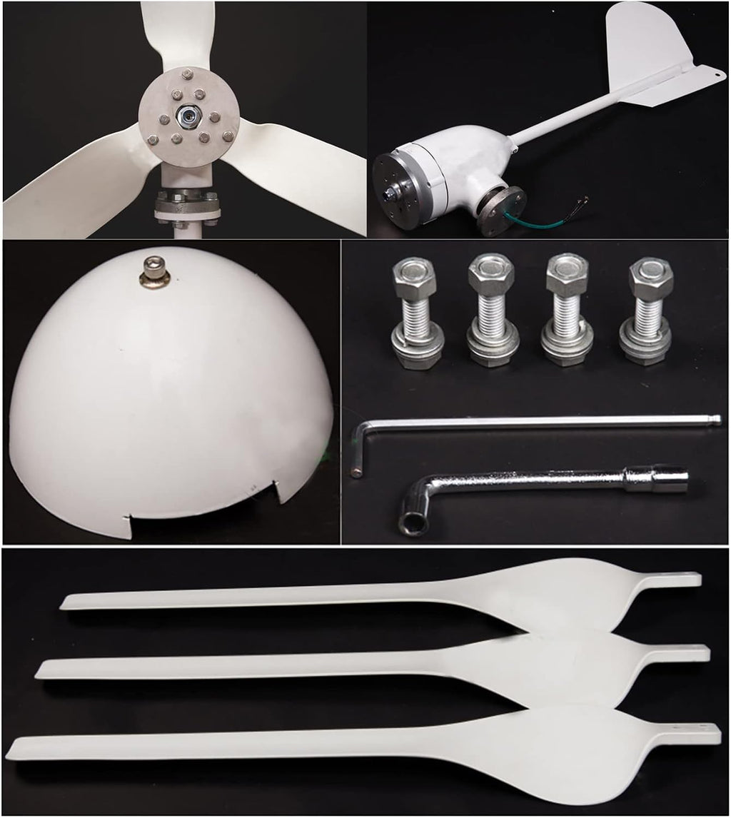 Wind Turbine 1000W 12V Horizontal Wind Generator Kits 3 Blades with MPPT Charge Controller Free Energy