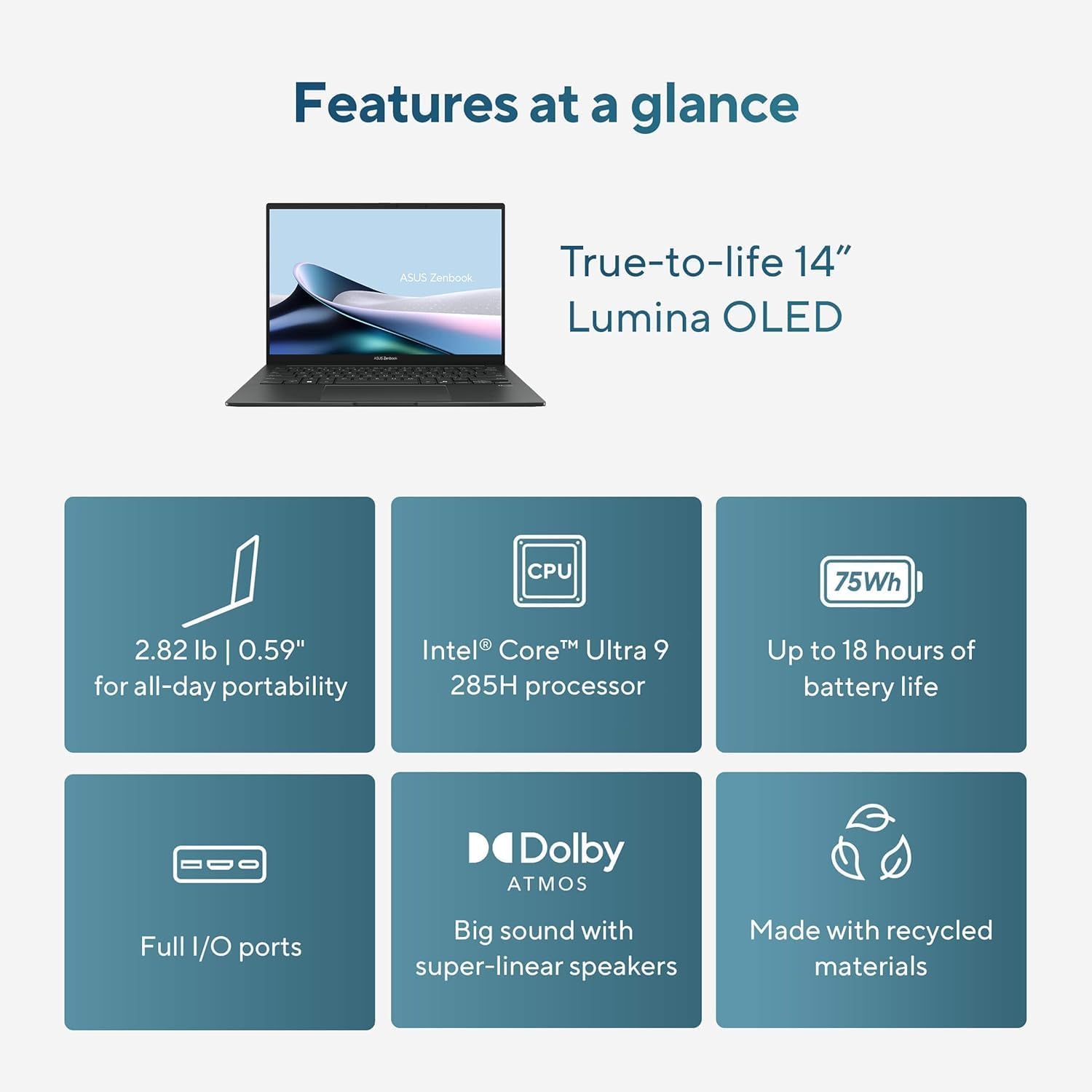 ASUS Zenbook 14 AI PC OLED Touchscreen Laptop, Intel Ultra 9 285H, 32GB DDR5, 2TB SSD, 14' FHD+, 16-Core (> i9-13900H), Backlit, 2x Thunderbolt 4, Wi-Fi 7, 18-Hr Battery, IR Webcam, Win 11 Pro, UX3405
