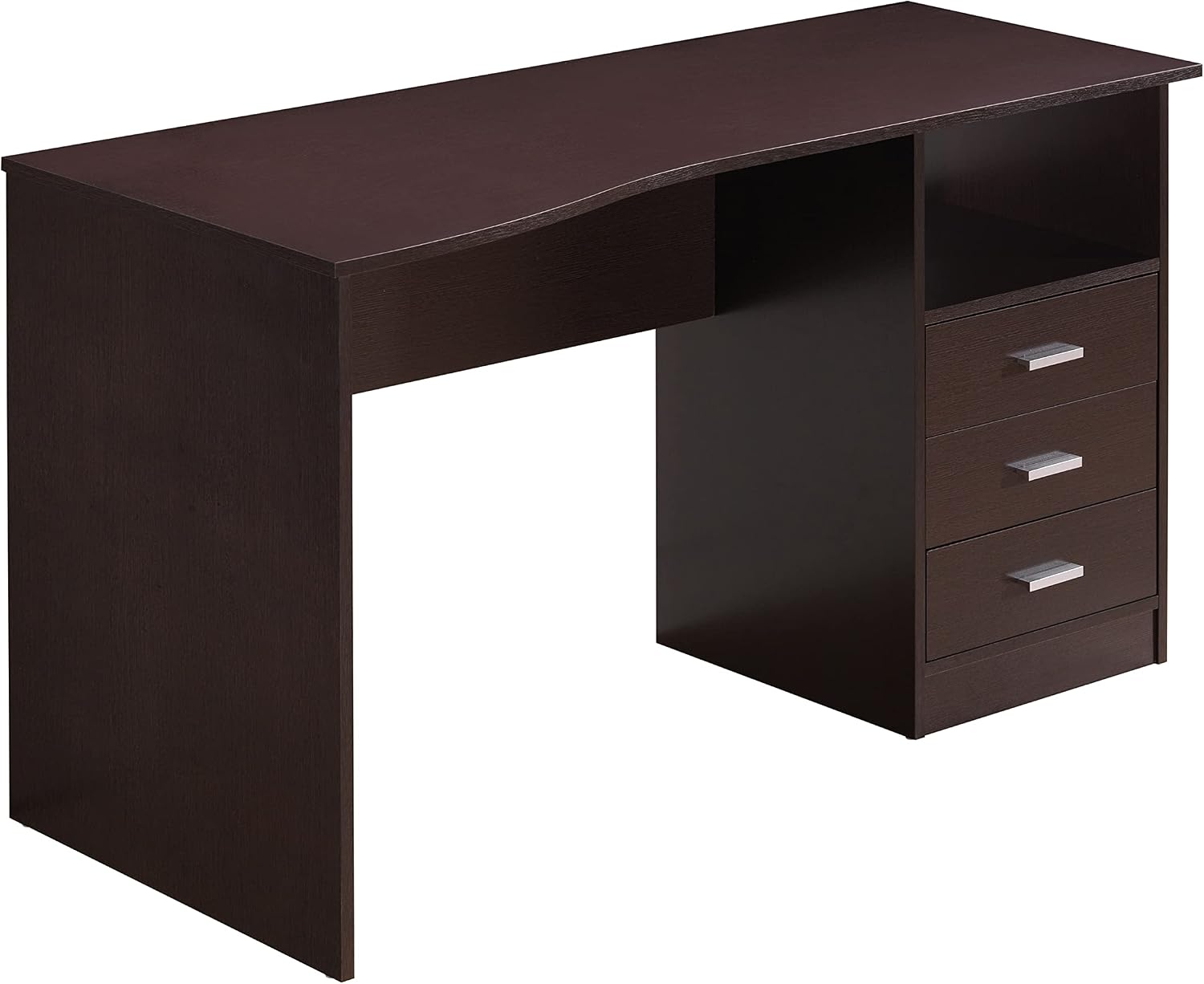 Techni Mobili 51' Classic Computer Desk with Drawers, 3-Drawer Home Office Desk with Storage (Brown)