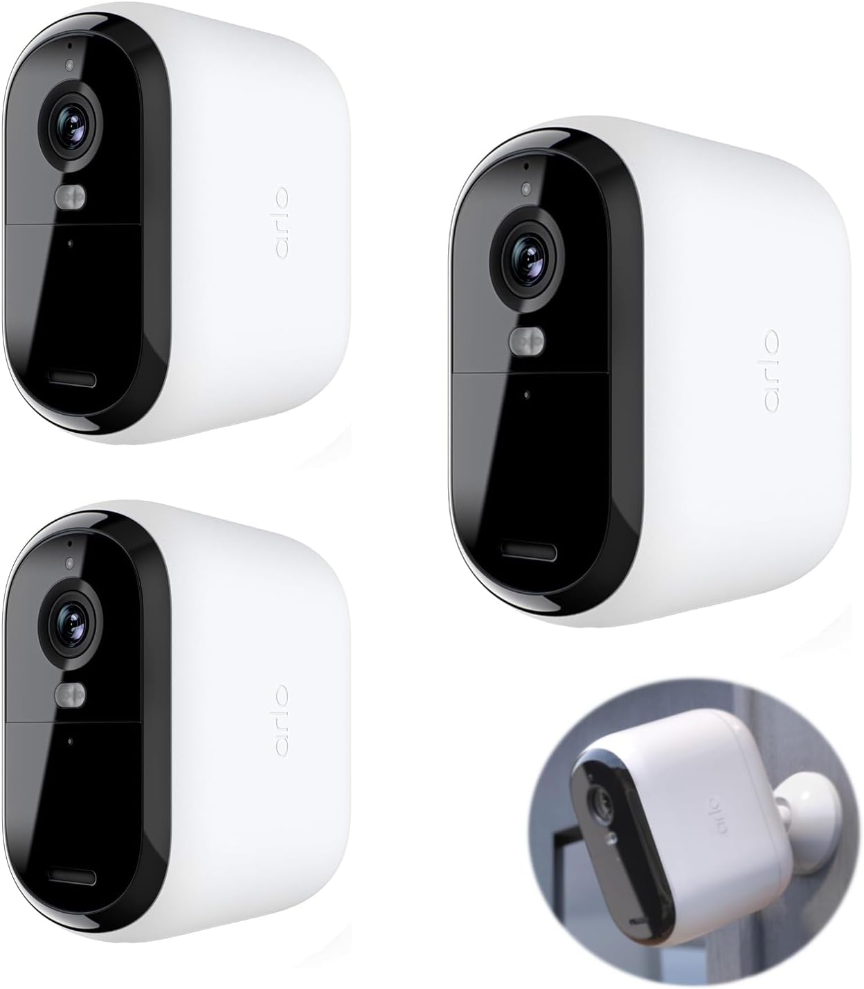 Arlo 3Pack Essential XL Spotlight Camera | 2nd Gen | 2K Color Night Vision, Wireless Security Outdoor Cam | 2-Way Audio | Direct to Wi-Fi No Hub Needed |Live Stream |Motion Activation |Notifications