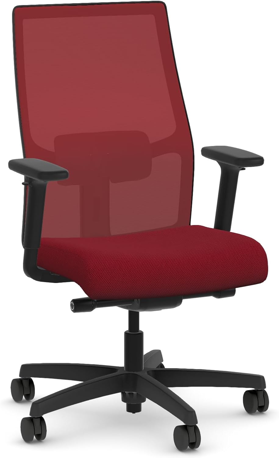 HON Ignition 2.0 Mid‑Back Ergonomic Office Chair, Mesh Task Seating with Lumbar Support, Advanced Synchro‑Tilt, Height and Width Adjustable Arms, Black Frame, Bullseye