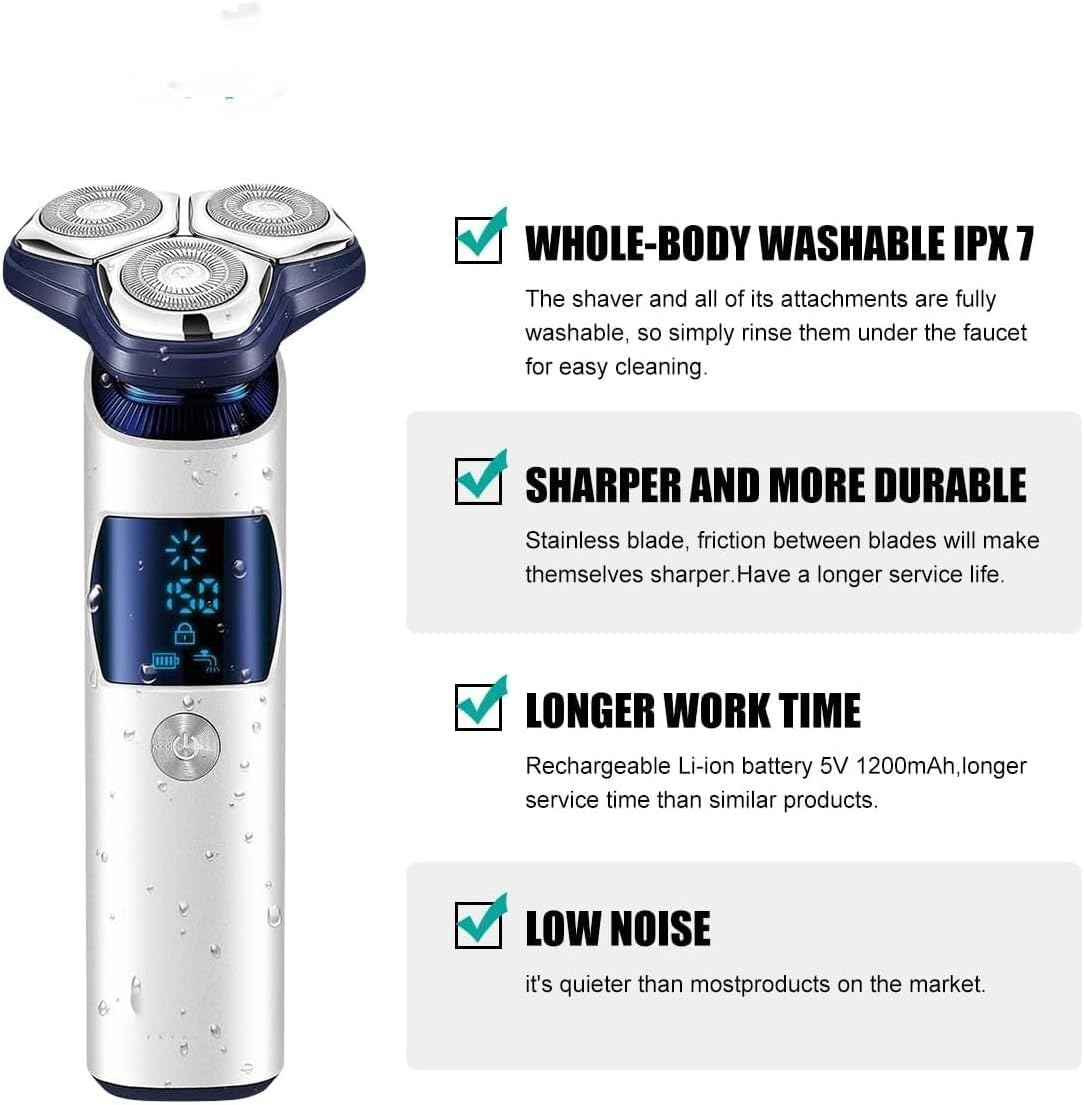 Electric Shaver for Men, Razor Professional Shaving Machine Rechargeable Beard Trimmer Waterproof Hair Trimmer Razors Electric Shaver for Men