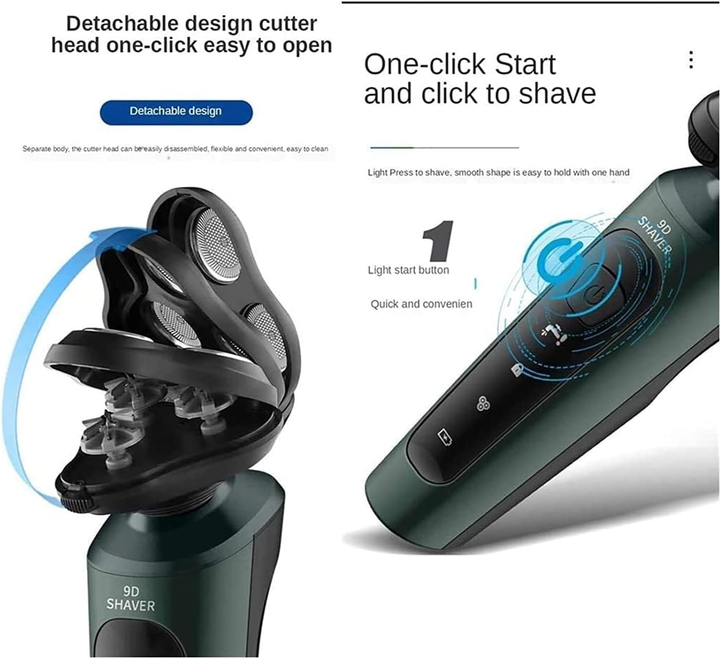 Electric Razor for Men,Electric Shavers for Men Wet Dry,USB Travel Face Shaver Rotary with Beard/Nose Trimm
