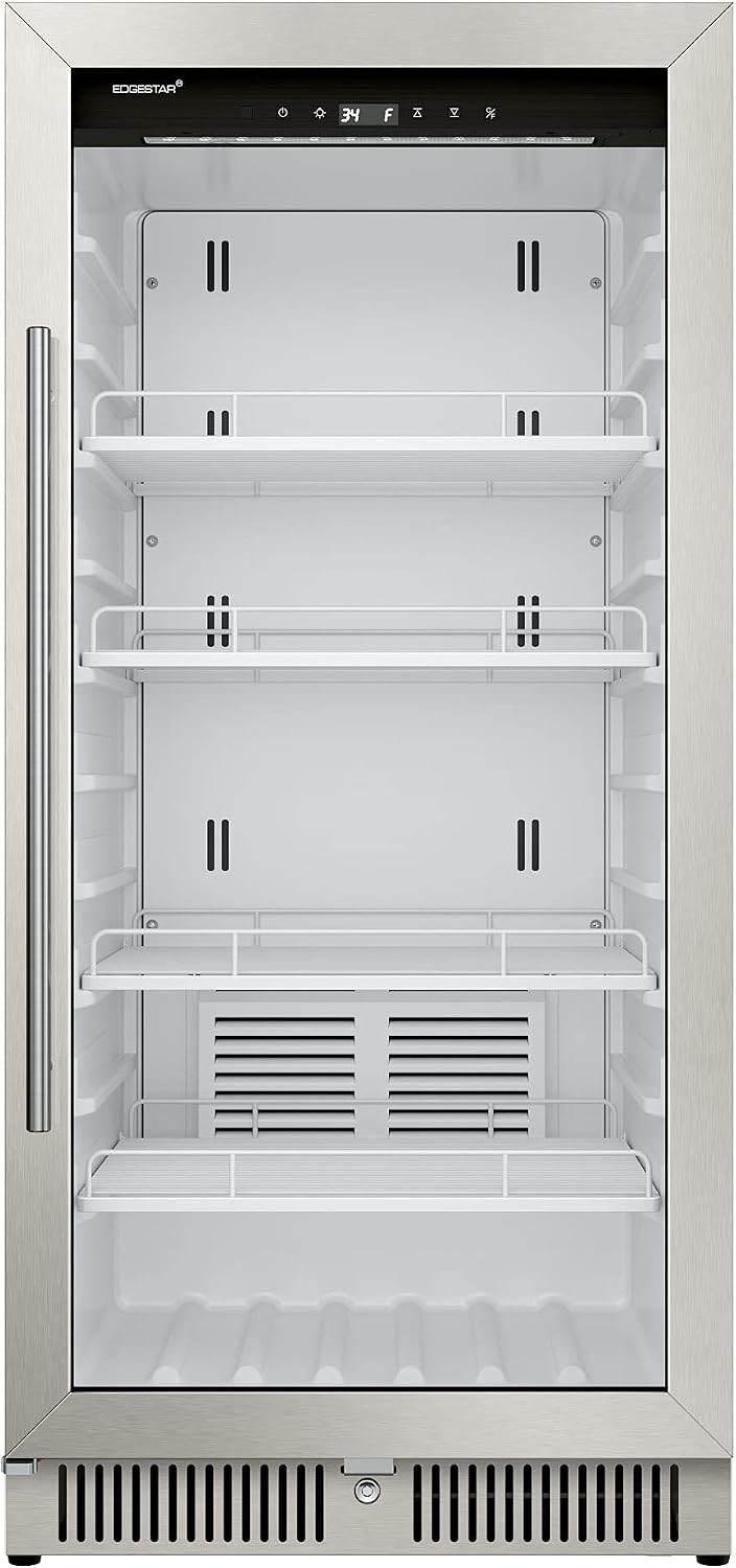 EdgeStar VBM91SS 24 Inch Wide 9.53 Cu. Ft. Commercial Beverage Merchandiser With Temperature Alarm and Reversible Door