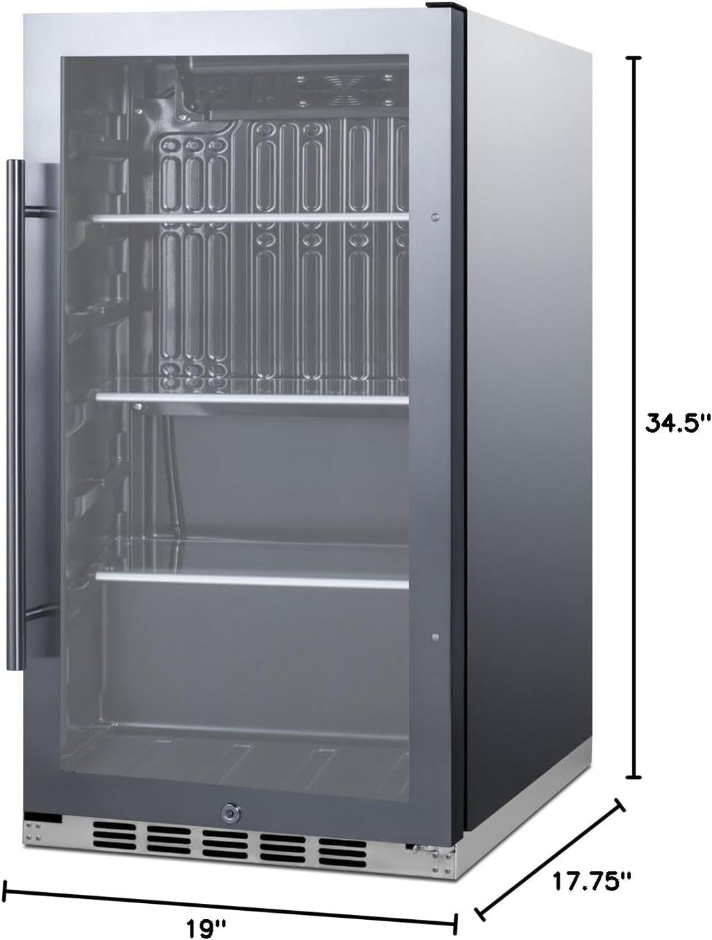 Summit SPR488BOSH34C 19 Inch Wide 3.13 Cu. Ft. Beverage Cooler with Weatherproof Exterior - Stainless Steel