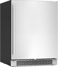 Zephyr Brisas 24' Wine Fridge & Beverage Refrigerator ADA Single Zone Under Counter - Mini Wine Cooler Cellars Small Beer Cabinet Drink Chiller Freestanding Stainless Steel Door - 8 bottles 98 cans