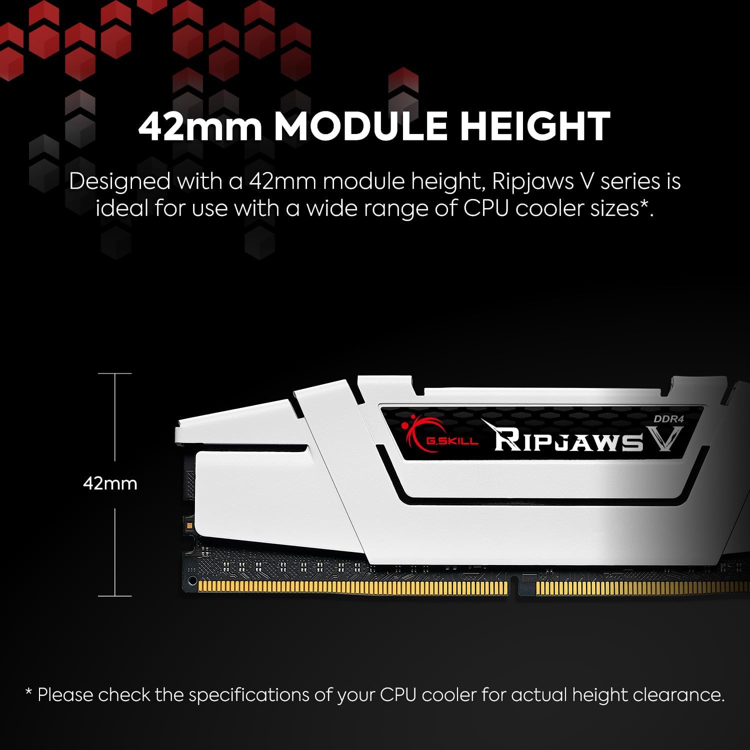 G.SKILL RipjawsV Series DDR4 RAM (XMP) 16GB (2x8GB) 3200MT/s CL16-18-18-38 1.35V Intel AMD Desktop Computer Memory U-DIMM - Black (F4-3200C16D-16GVKB)