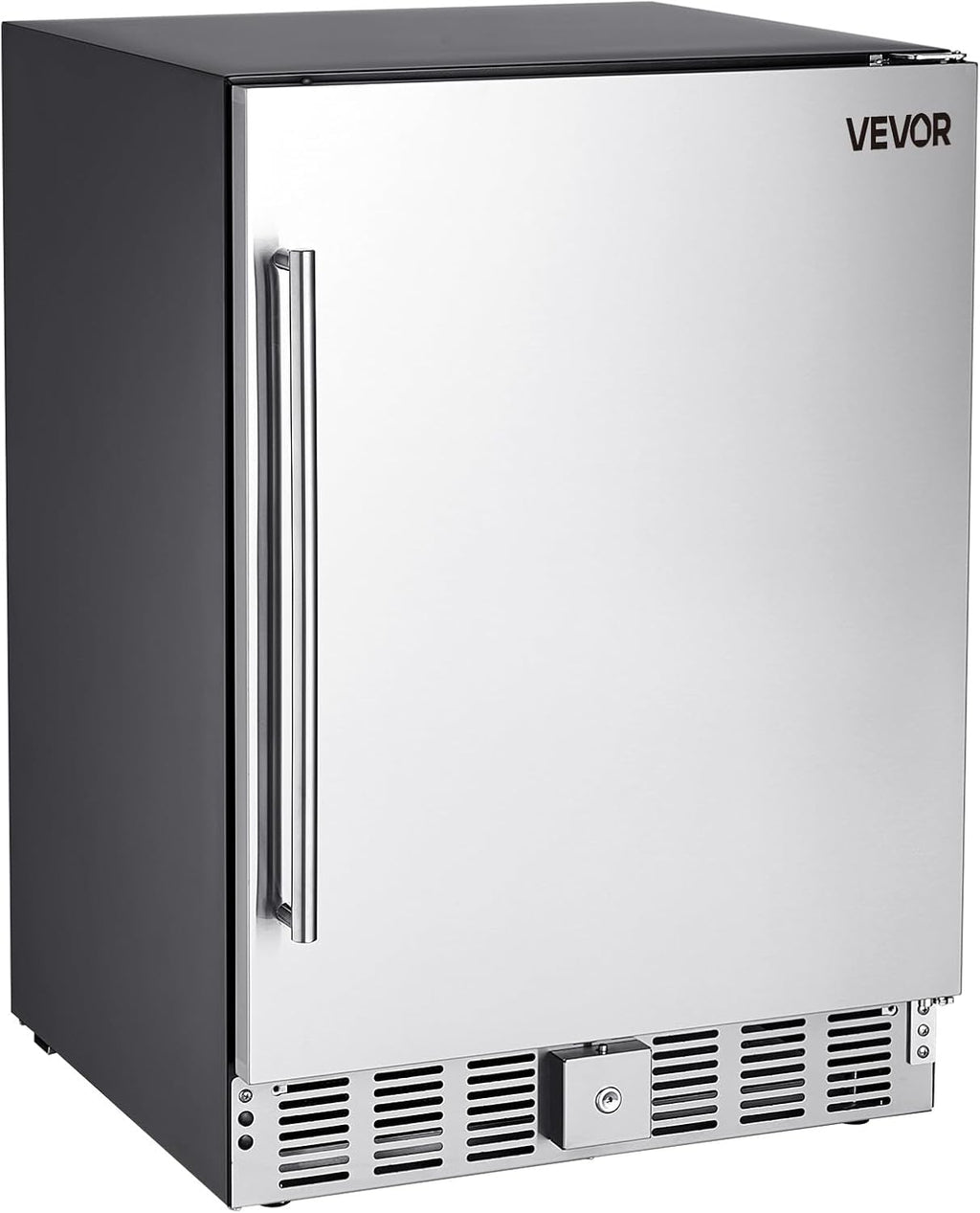 VEVOR 24-Inch Outdoor Beverage Refrigerator, 150 QT Built-in Drink Fridge, 0.56 kWh/Day Energy-Efficient Cooler with 304 Stainless Steel Door, Holds 180 Cans for Outdoor Kitchen, Home Bar, Patio