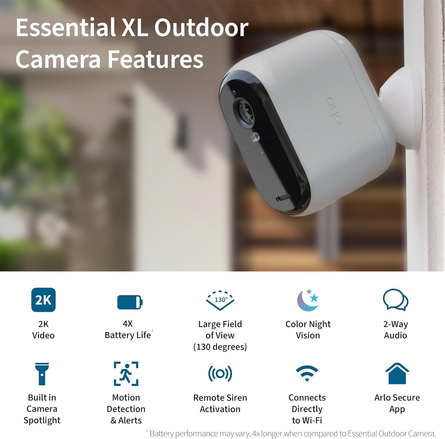 Arlo 3Pack Essential XL Spotlight Camera | 2nd Gen | 2K Color Night Vision, Wireless Security Outdoor Cam | 2-Way Audio | Direct to Wi-Fi No Hub Needed |Live Stream |Motion Activation |Notifications