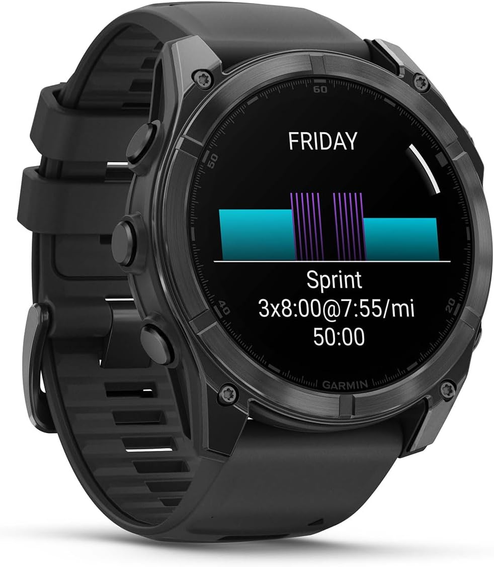 PlayBetter Garmin Fenix 8 AMOLED (51mm, Slate Gray/Black) Multisport GPS Smartwatch Bundle - 1.4' Touchscreen, Built-in LED Flashlight Wireless Running Earbuds