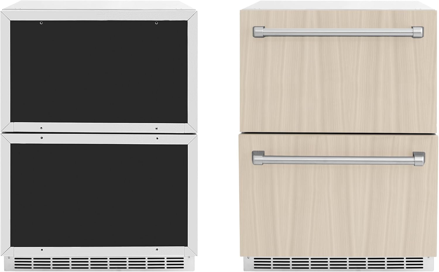 Z Line Kitchen and Bath ZLINE 24 in. Touchstone 168 Can Outdoor-Rated Dual Refrigerator Drawer with Panel-Ready Doors (RDSPO-24)