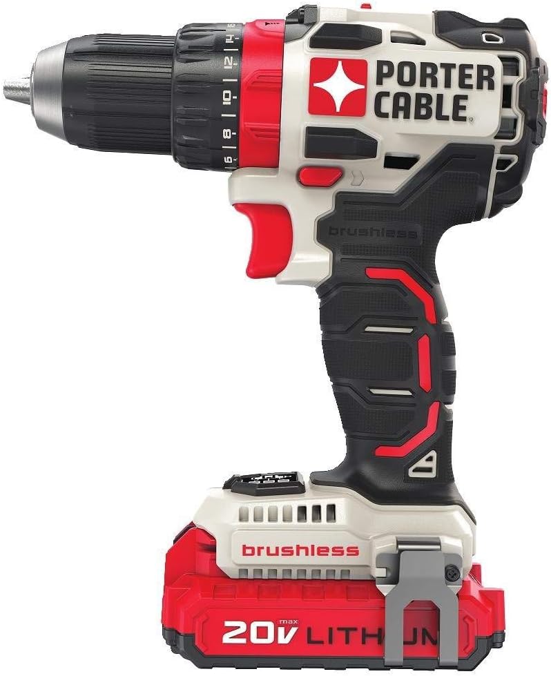 PORTER-CABLE 20V MAX Cordless Drill Driver Kit with 2 Batteries and Charger, 1/2 Inch (PCCK607LB)