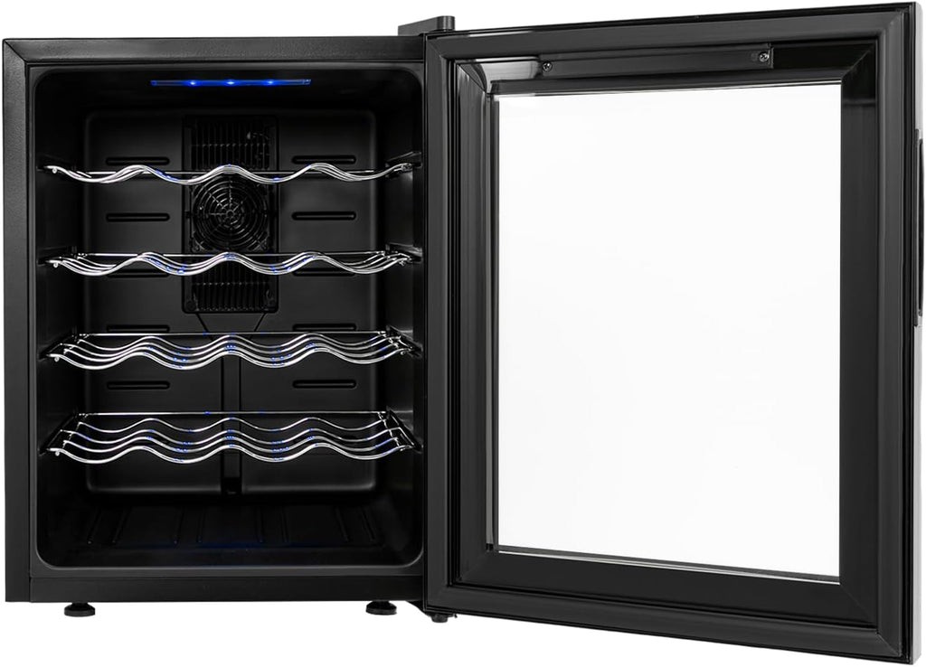 20 Bottle Wine Cooler Refrigerator, Mini Fridge Beverage Refigerator Small Wine fridge with Adjust Temperature, Under Counter Compact Wine Fridge for Bedroom Office Home Bar Dorm