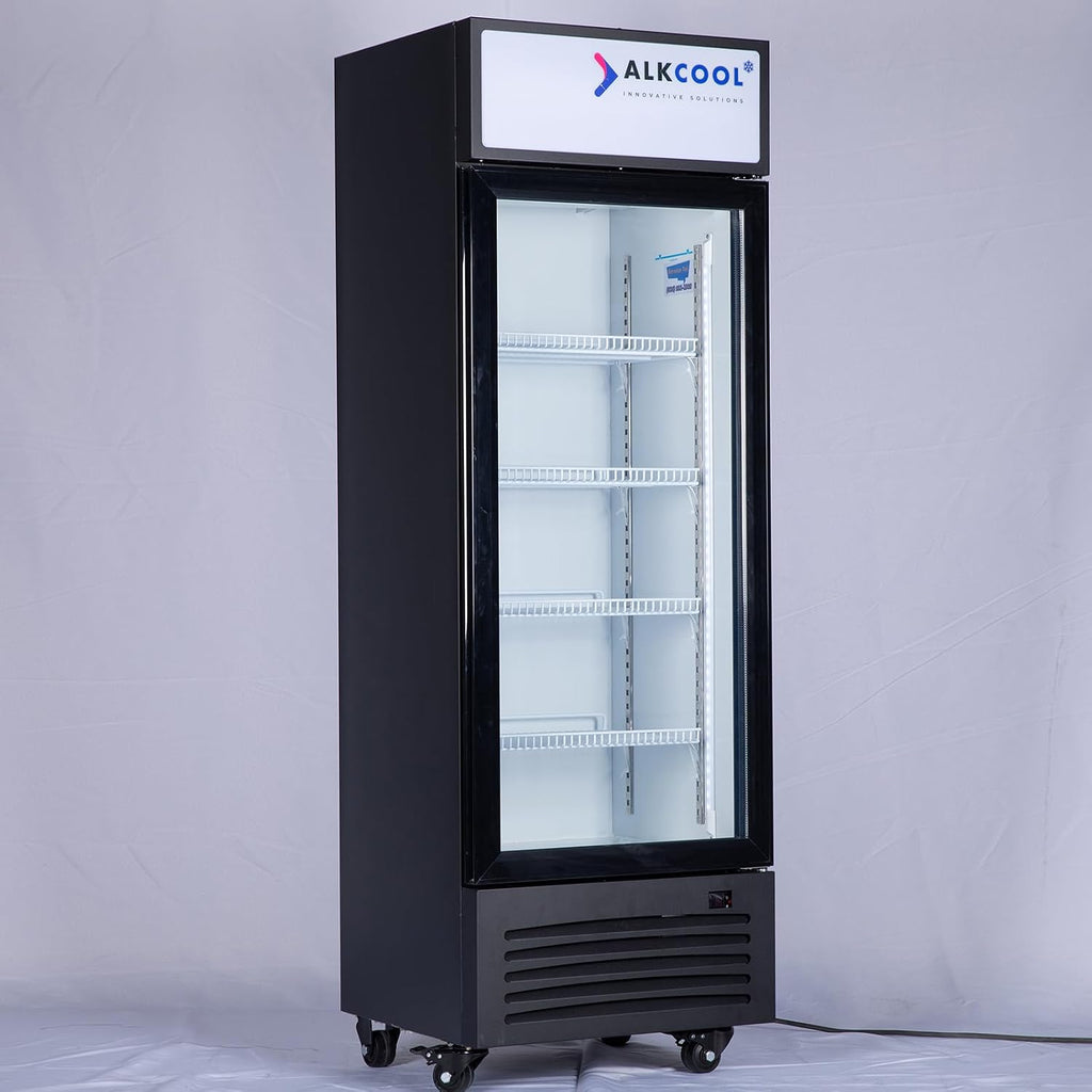 Commercial Beverage Refrigerator Display Fridge,9 Cu Ft Tall Small Single Door Merchandiser Drink Cooler with LED Light Adjustable Shelves,ETL Sanitation