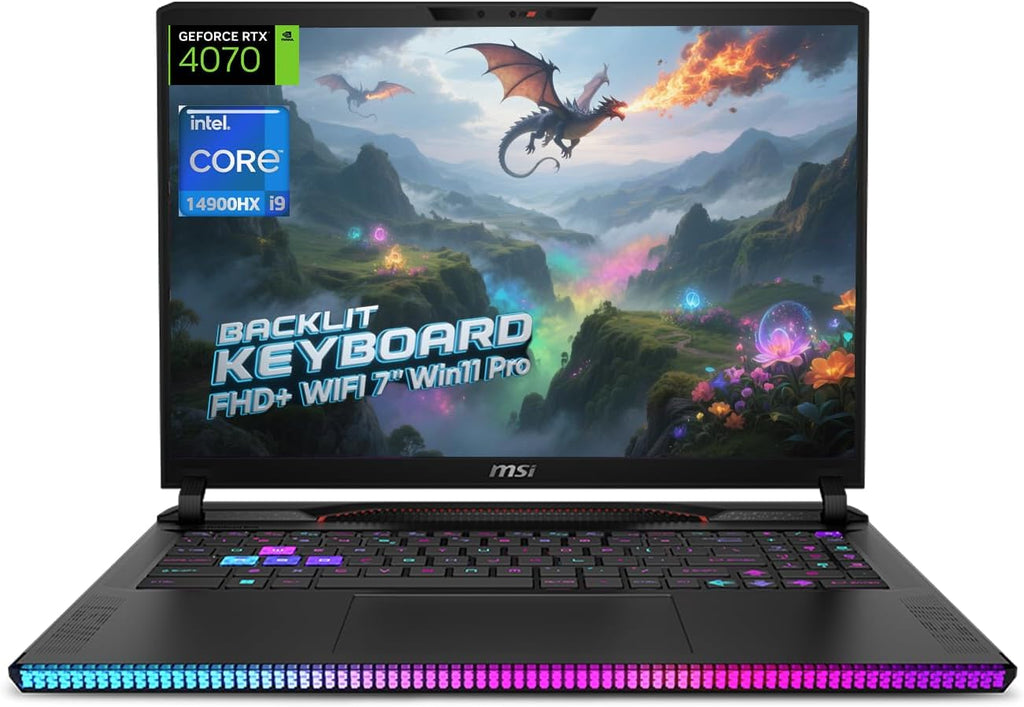 msi GE68HX Raider Gaming Laptop, GeForce RTX 4070, 16' FHD+ 144Hz Display, 14th Gen Intel Core i9-14900HX(up to 5.8GHz,24-Core), Win11 Pro, Backlit KB, Wi-Fi 7, 64GB DDR5 RAM, 1TB SSD