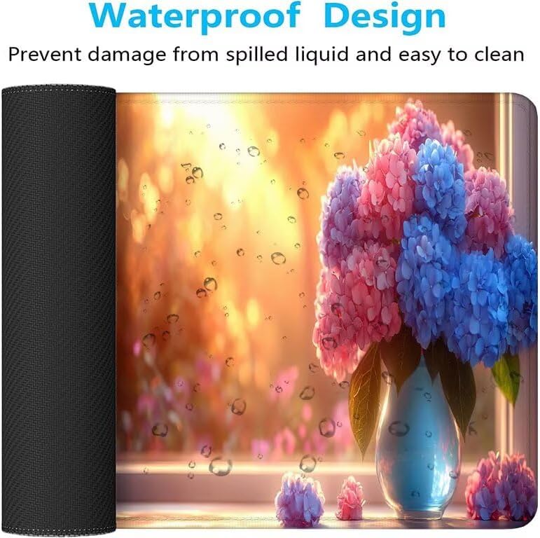 Mouse Pad Orange Color Desk Mat Large 63x31.5in XXL Waterproof Mousepad with Stitched Edges and Non-Slip Rubber Base, Extended Gaming Mouse Pad Sunlight Keyboard Pad for Home Office Decor Gifts F1-49