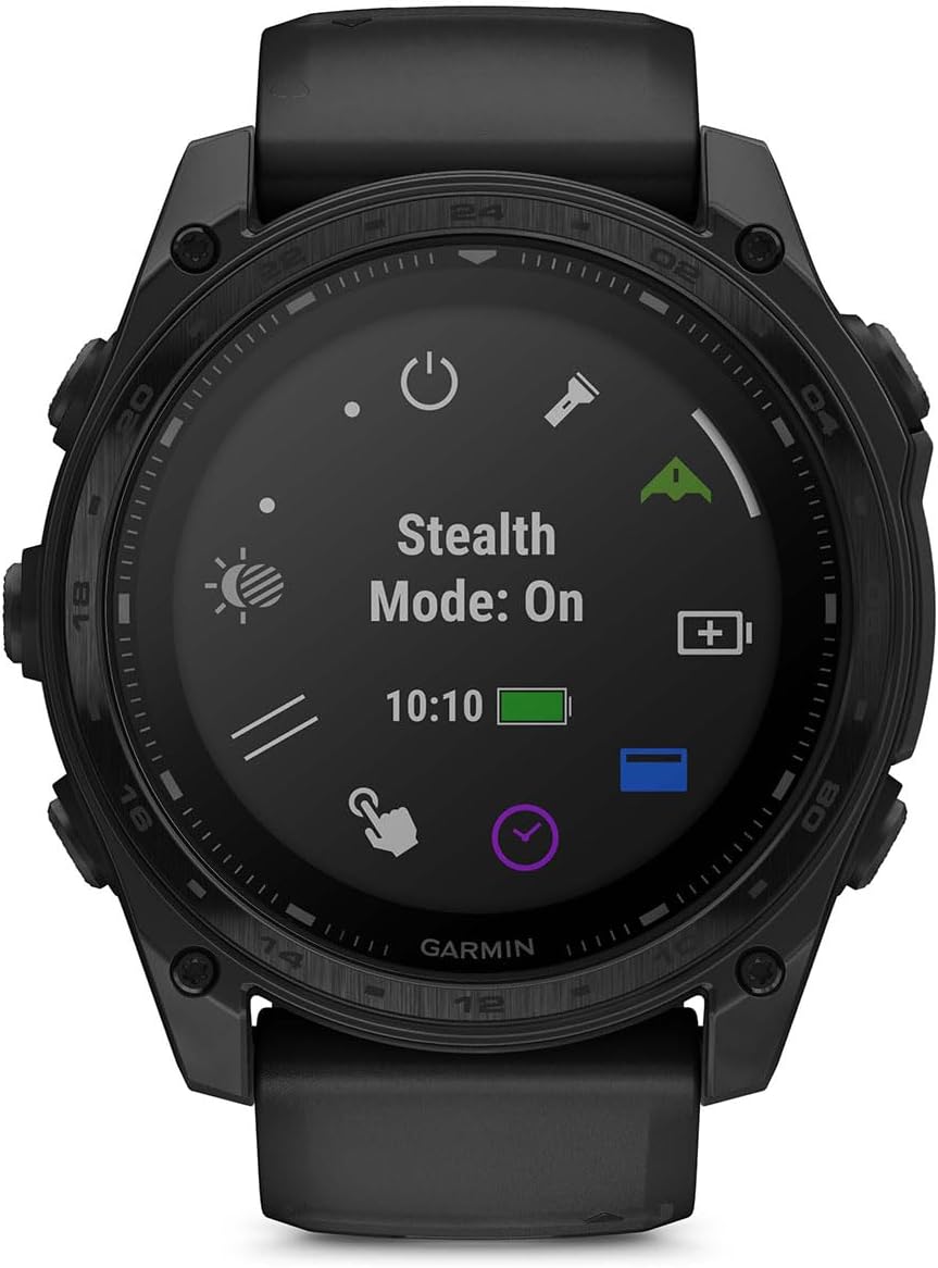 Garmin tactix 8 Solar (51mm) Premium Tactical GPS Smartwatch Bundle - Includes Applied Ballistics Ultralight Solver, Built-in LED Flashlight with PlayBetter Portable Charger & HD Screen Protectors
