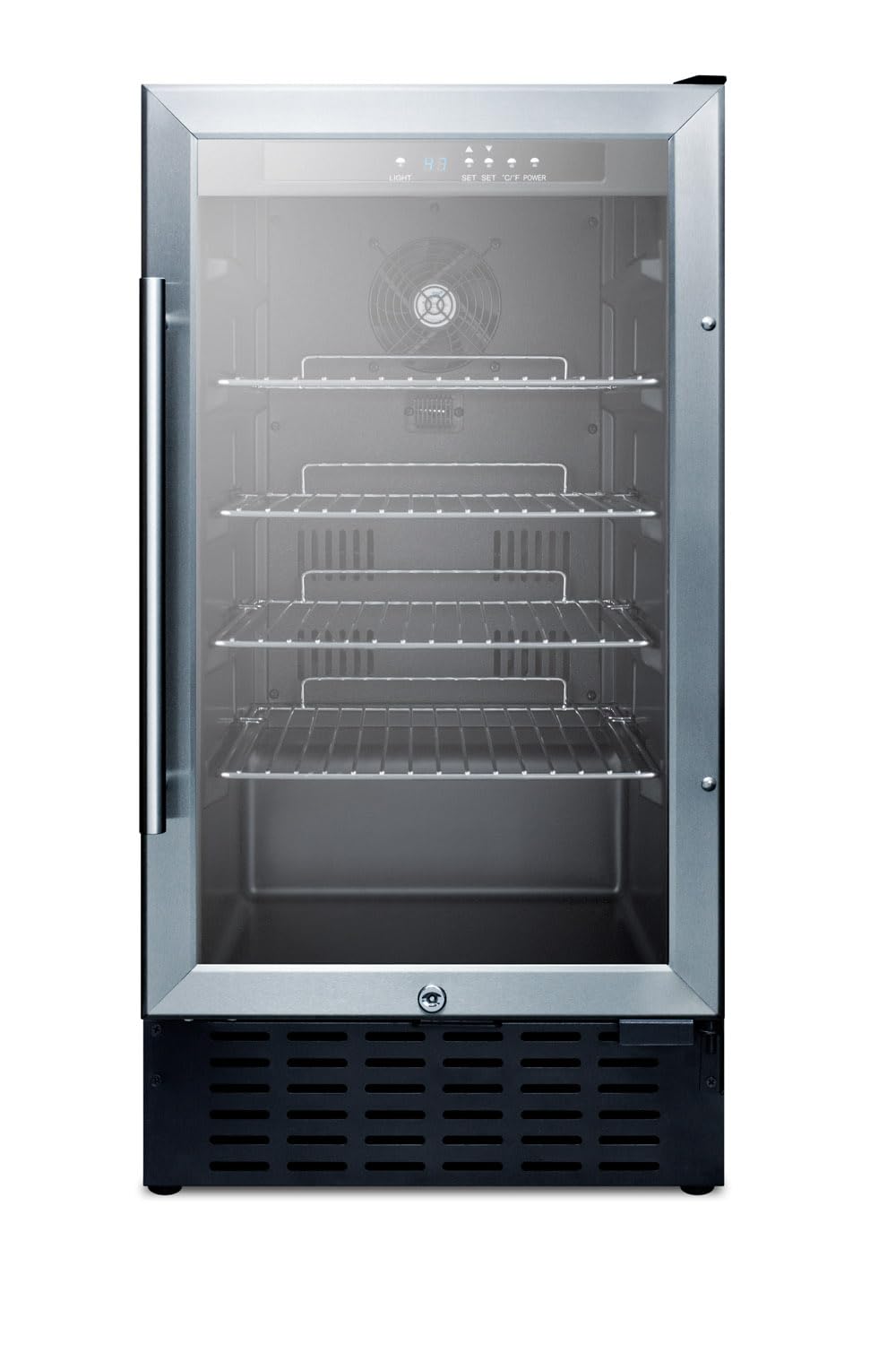 Summit 18' Built In Beverage Center, 2.7 cu.ft. Capacity, Stainless Steel & Glass- SCR1841B