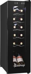 Winado 12 Bottle Compressor Wine Cooler Refrigerator w/Adjustable Temperature, Freestanding Compact Mini Wine Fridge with Digital Control & Removable Shelves