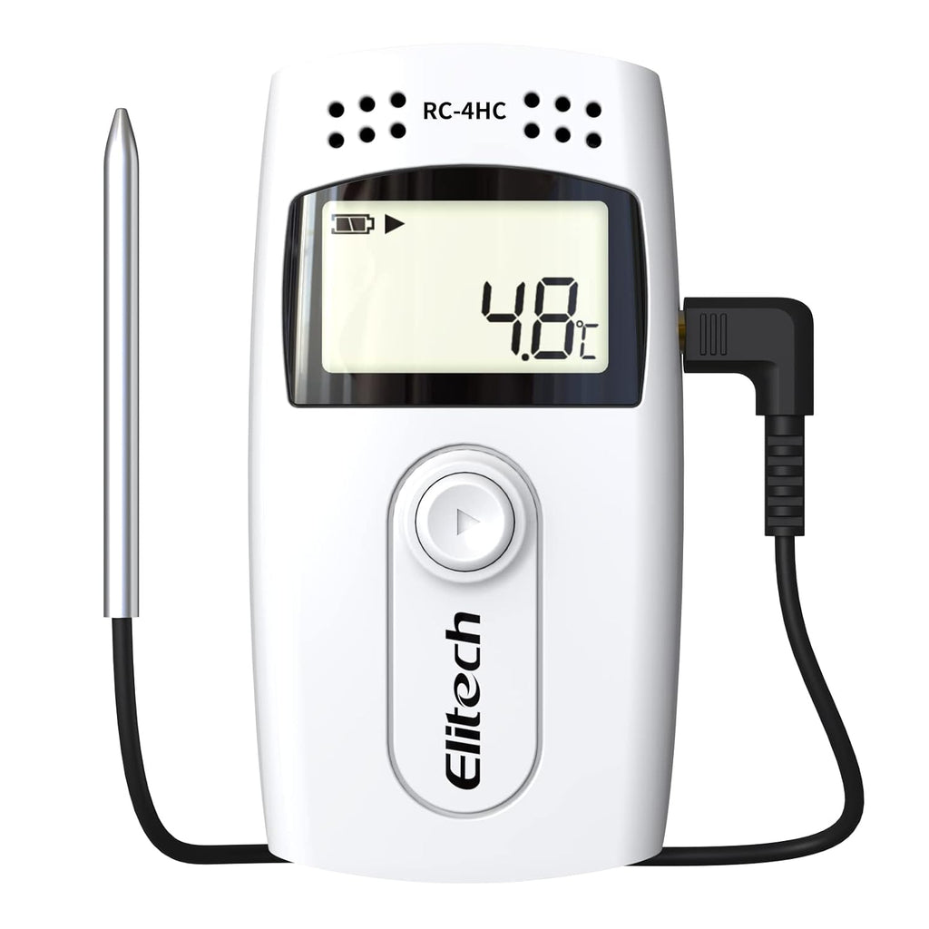 Elitech Digital Temperature Humidity Data Logger Medical Refrigerator Thermometer Vaccine Fridge Temperature Monitor, RC-4HC, 5 Pack