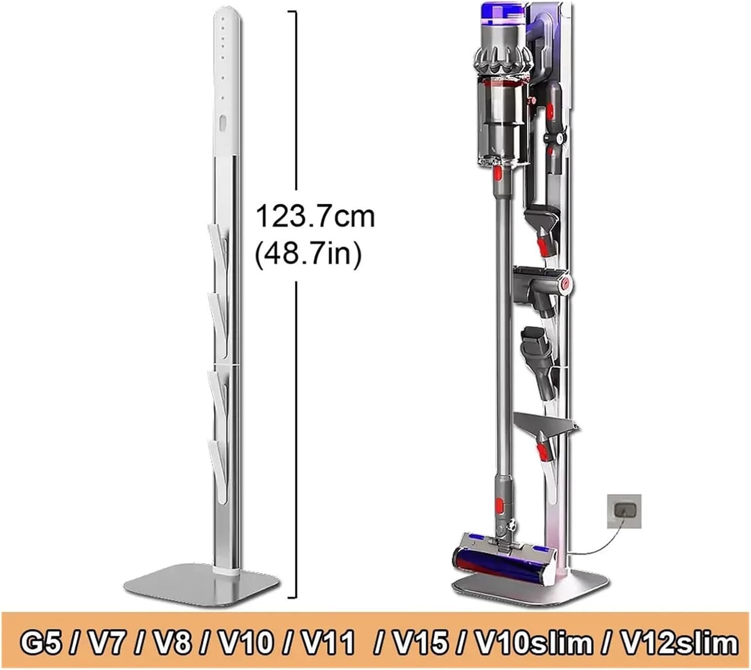 Vacuum Cleaner Stand Aluminum Storage Bracket ，Compatible For Dyson ，V10 V11 V15 V12slim G5 Accessories Holder No Punching Support Rack