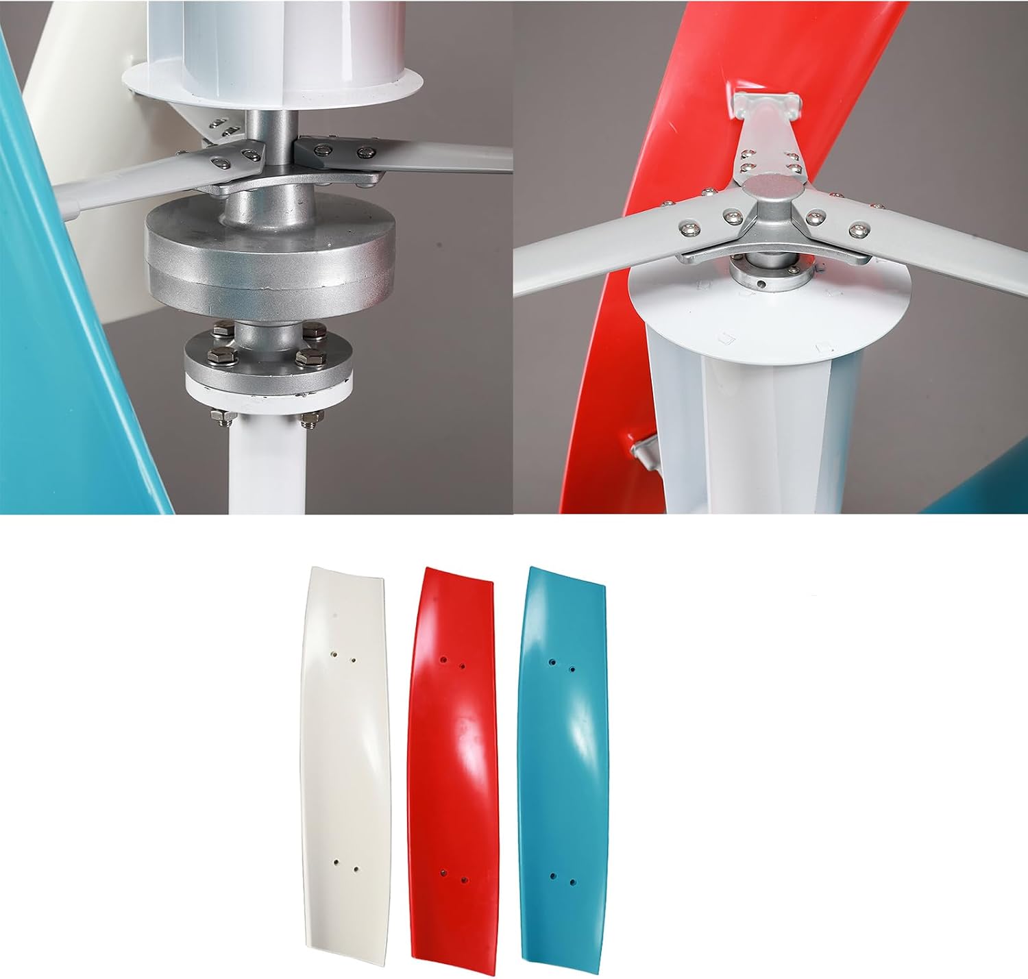 Vertical Wind Turbine Generator Set Blade,12V 24V 48V 220V Portable Wind Power Turbine Generator Kit Blade (3PCS,White)