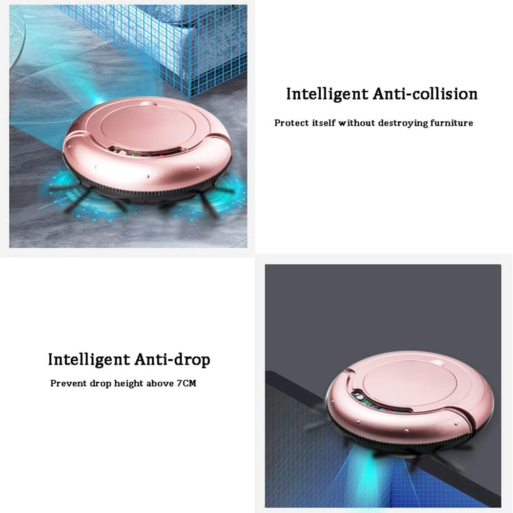 Robot Vacuum Cleaner 2 in 1 Sweeping and Mopping 7.5cm Ultra Slim Low Noise 1200Pa Suction Robotic Vacuum Cleaner with Drop Sensor, Auto Sweeper for Pet Hair, Carpet,WHI