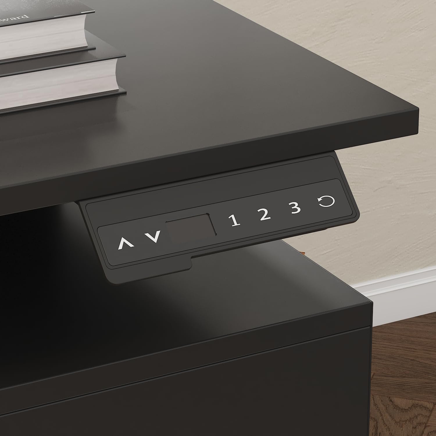 63' W Height Adjustable Standing Desk with Drawers & Fingerprint Lock, Electric Stand up Desk with Metal Pegboard, I Shaped Home Office Table Corner Computer Workstation, Black (29.8'-45.3' H)