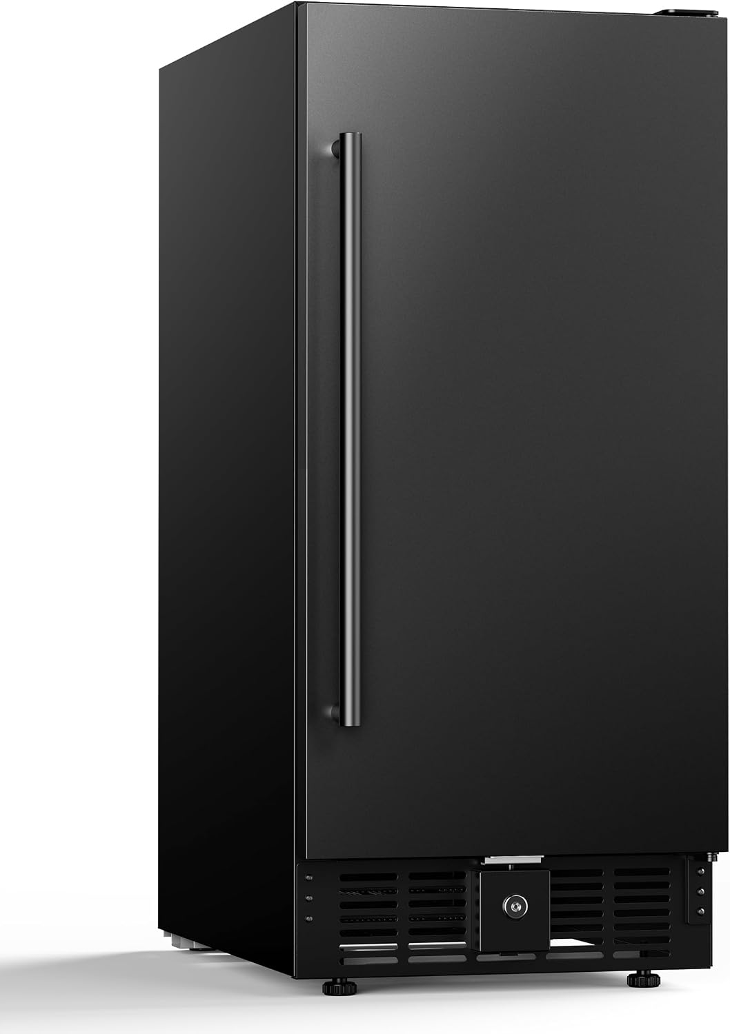 15 Inch Under Counter Beverage Refrigerator, Outdoor Fridge with 127 Cans Large Capacity & Glass Shelves, Built-in or Freestanding, Small Beverage Refrigerator for Patio & Outdoor Kitchen (Black)